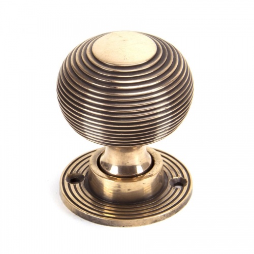 Polished Bronze Heavy Beehive Mortice/Rim Knob Set